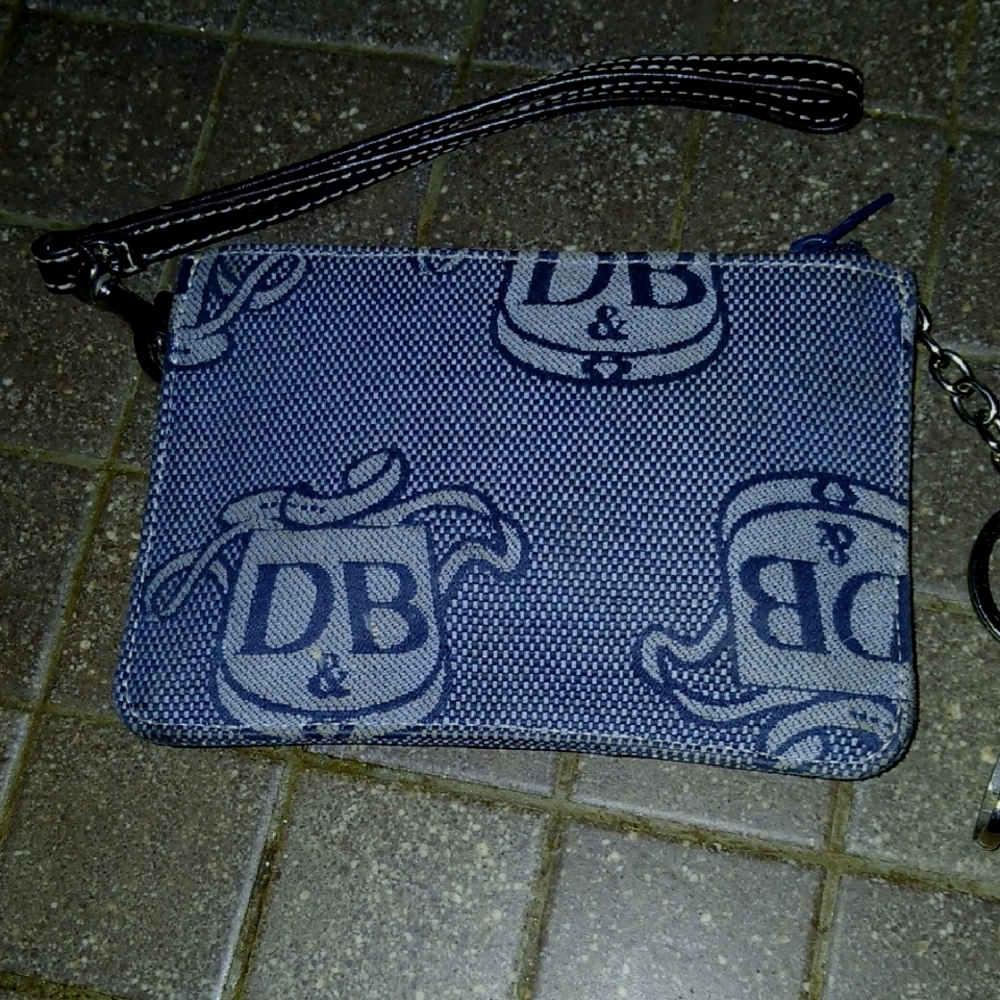 Dooney & Bourke Denim Blue Logo Wristlet
